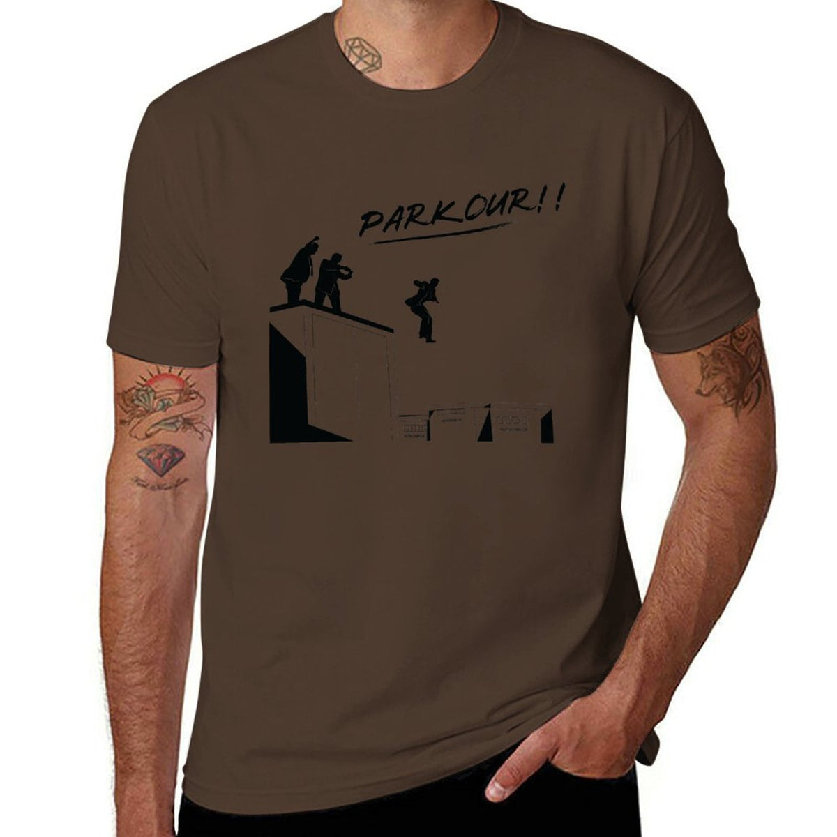 T-shirt imprimé Parkour en coton