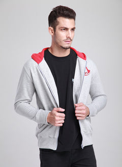 Sweat zippé à capuche Assassin’s Creed III – Blanc