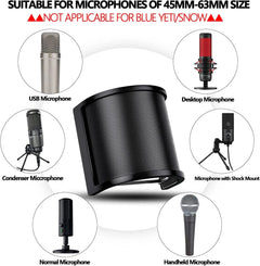 Filtre anti-pop universel pour microphone – Ø 45 à 63 mm