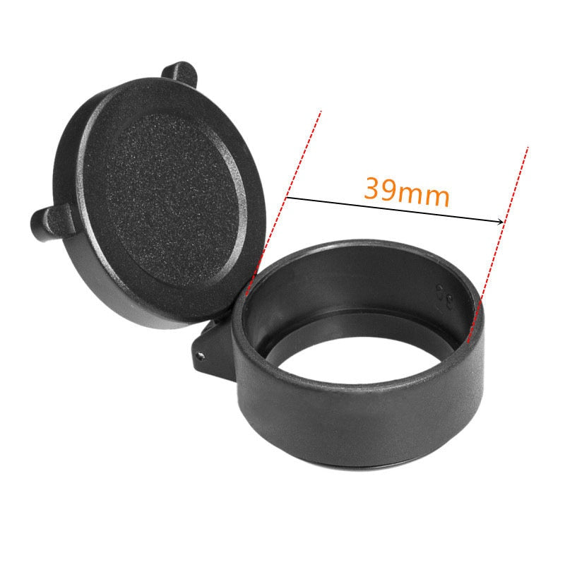 Couvre-objectif rabattable pour lunette, diamètre 25 à 69 mm
