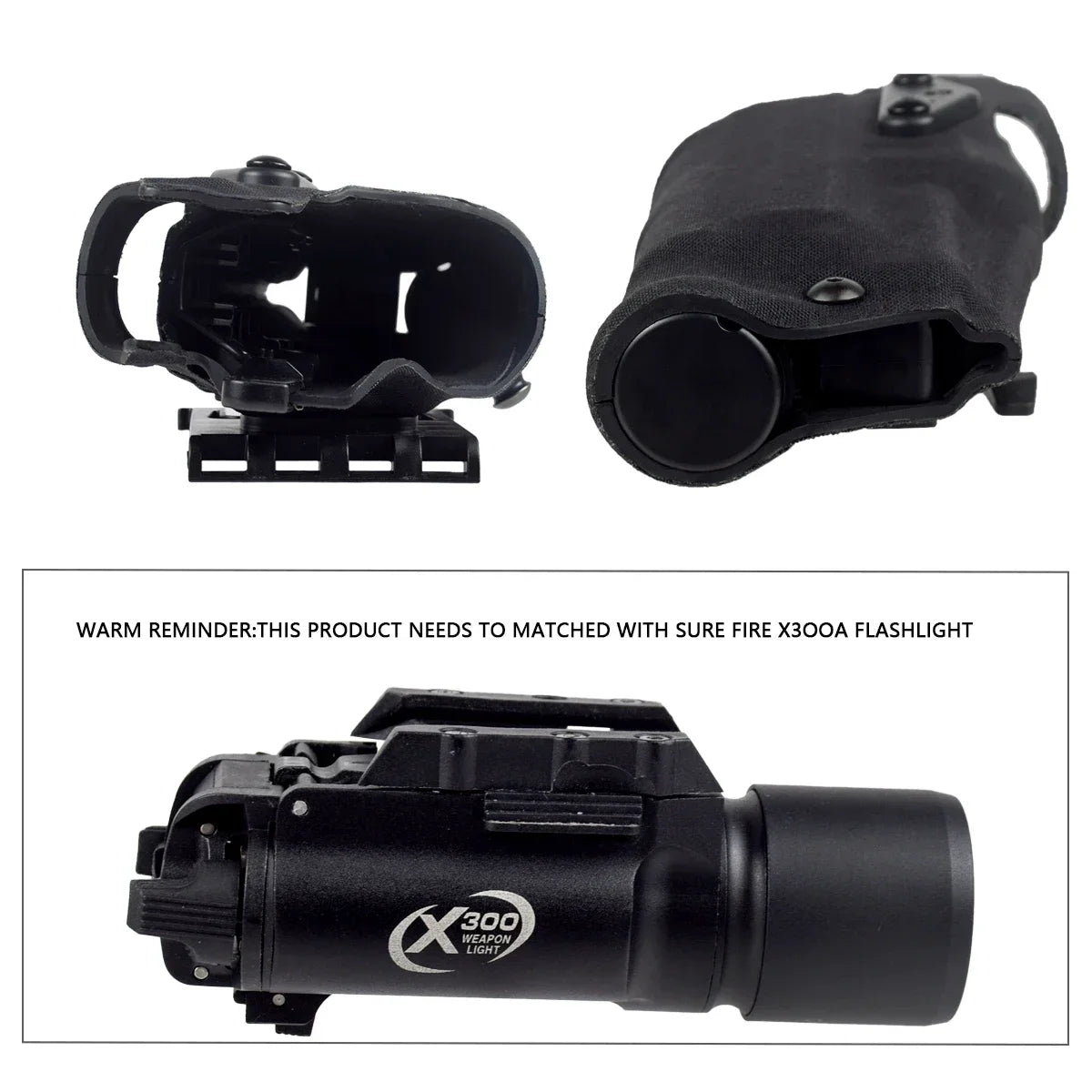 Holster Airsoft type Glock 17 / 19 pour lampe X300 / X300U – plateforme QLS