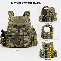 Ensemble Airsoft camouflage avec gilet et casque – plusieurs configurations