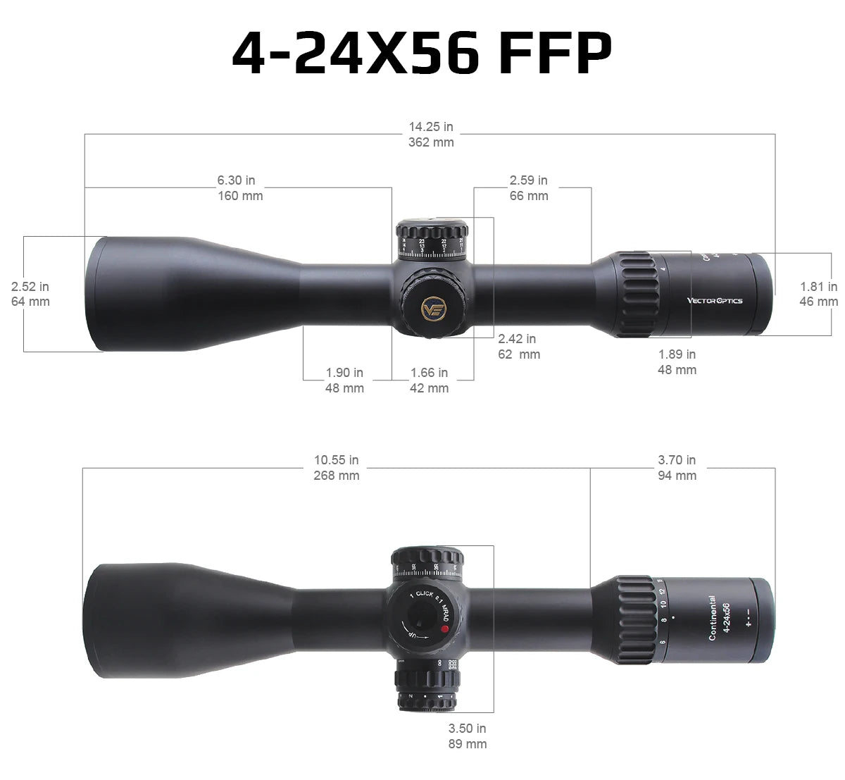 Lunette Continental FFP 34 mm SCFF-40 / 41 / 43 – Vector Optics