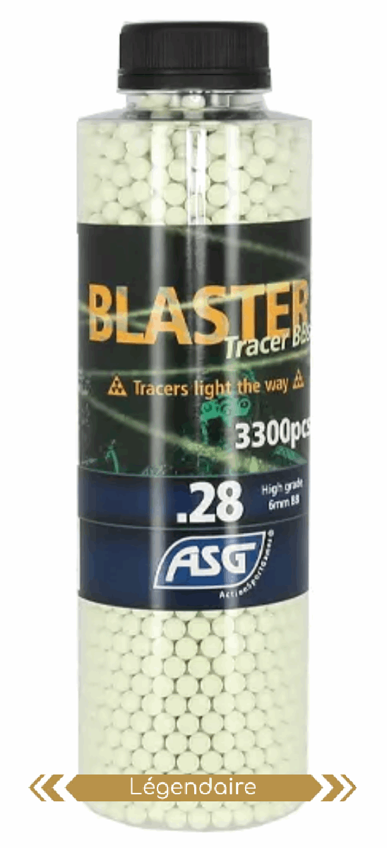 Billes Traçantes 0.28G Open Blaster en Bouteille de 3300 - ASG