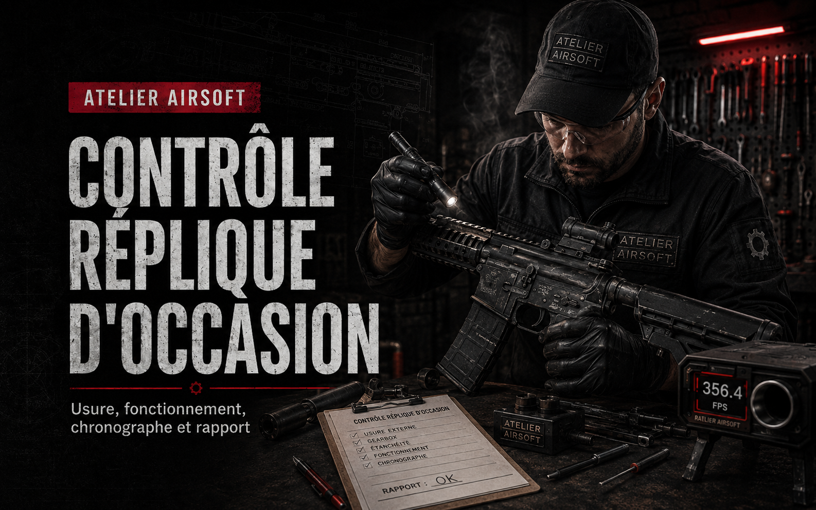 Contrôle réplique Airsoft d’occasion – usure, fonctionnement, chronographe et rapport