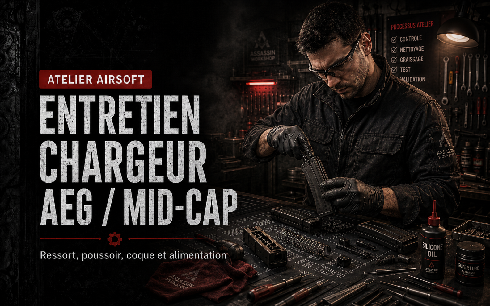 Entretien chargeur AEG / Mid-Cap – nettoyage, ressort et alimentation