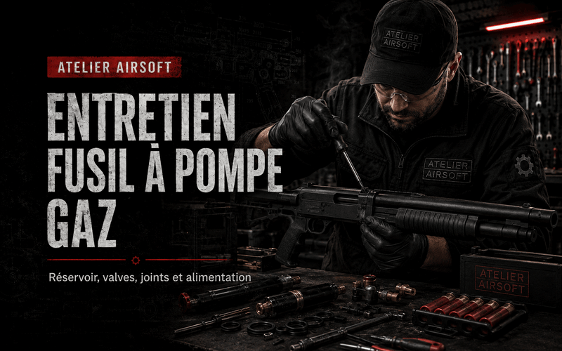 Entretien fusil à pompe Airsoft gaz – réservoir, valves, joints et alimentation