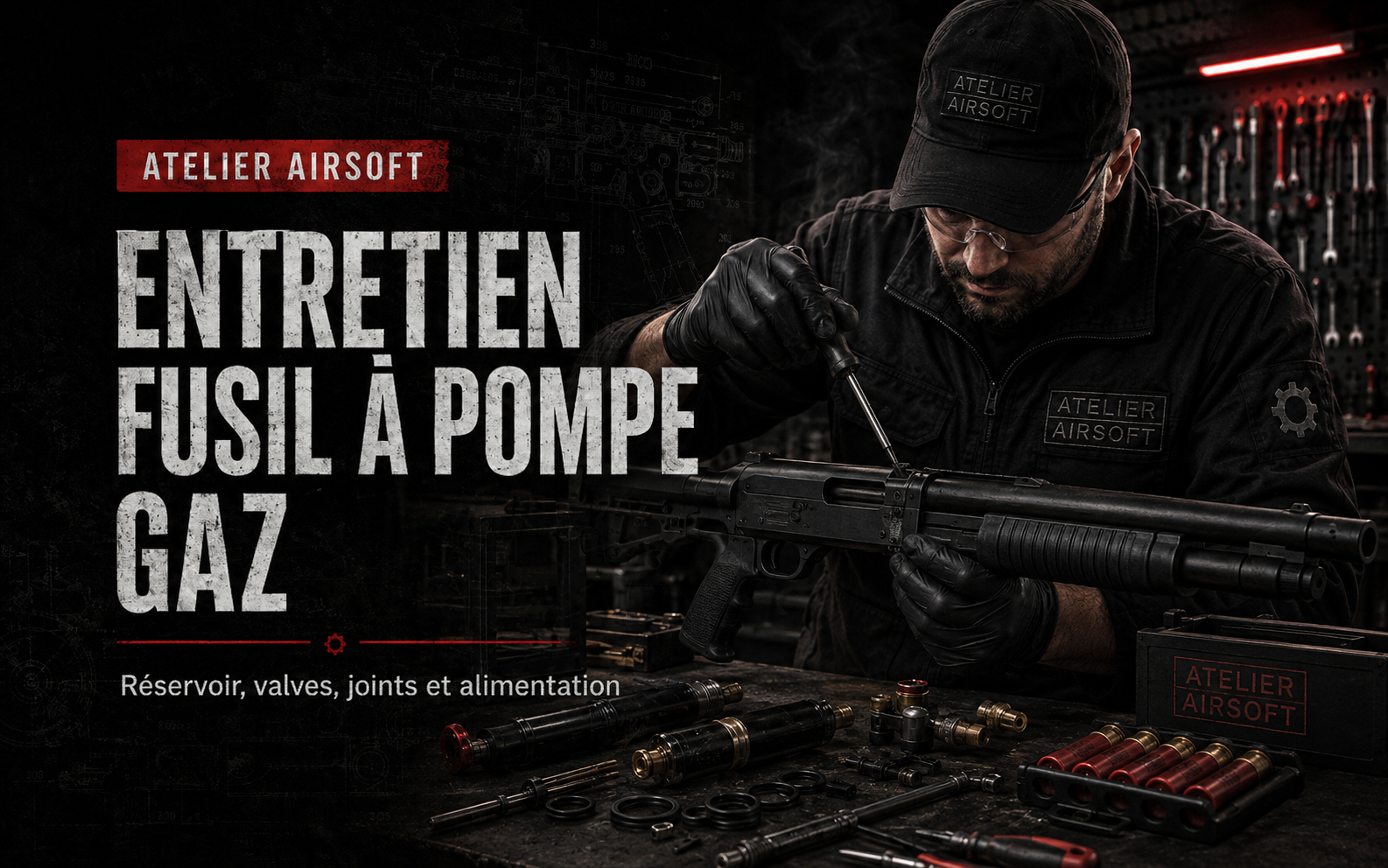 Entretien fusil à pompe Airsoft gaz – réservoir, valves, joints et alimentation
