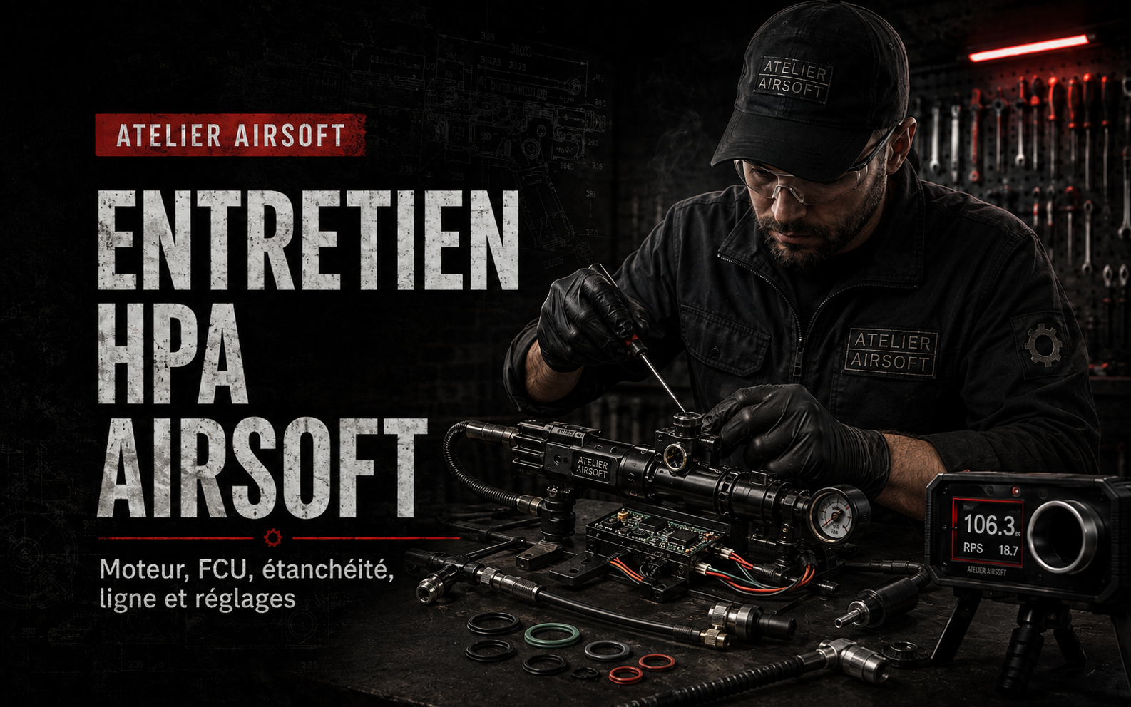 Entretien HPA Airsoft – moteur, FCU, étanchéité, ligne et réglages