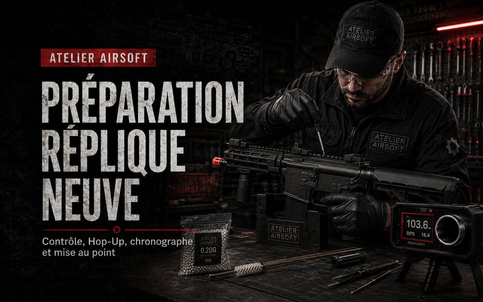 Préparation réplique Airsoft neuve – contrôle, Hop-Up, chronographe et mise au point