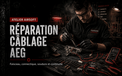 Réfection câblage AEG Airsoft – connecteurs, soudures, gaine et contrôle électrique