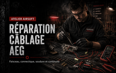 Réfection câblage AEG Airsoft – connecteurs, soudures, gaine et contrôle électrique