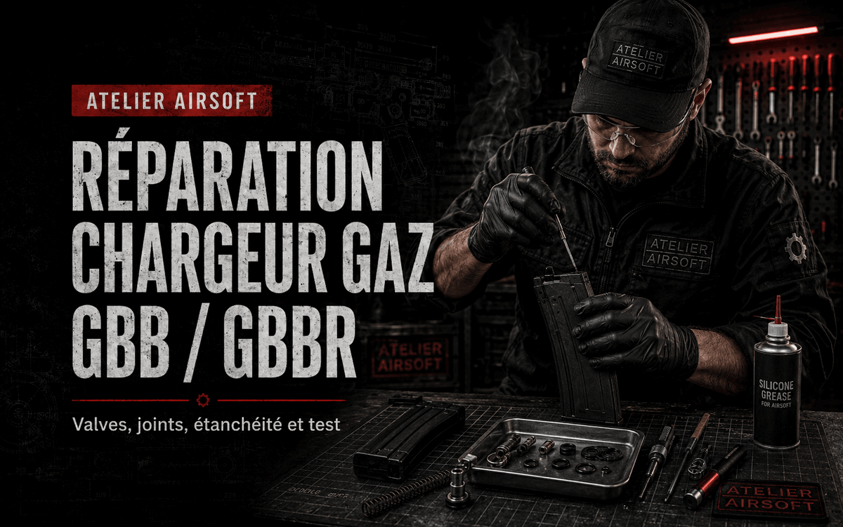 Réparation chargeur gaz GBB / GBBR – valves, joints, étanchéité et test