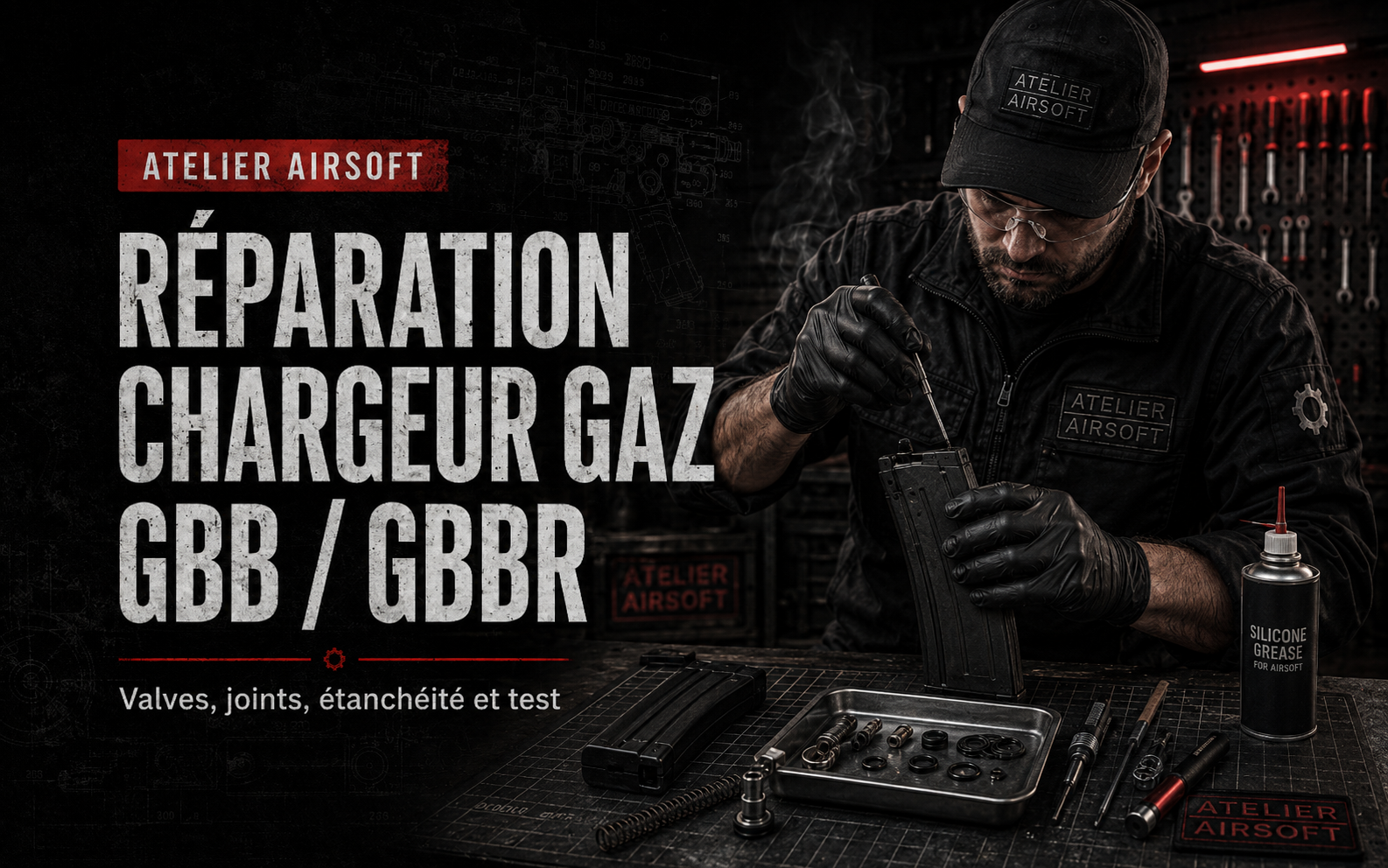 Réparation chargeur gaz GBB / GBBR – valves, joints, étanchéité et test