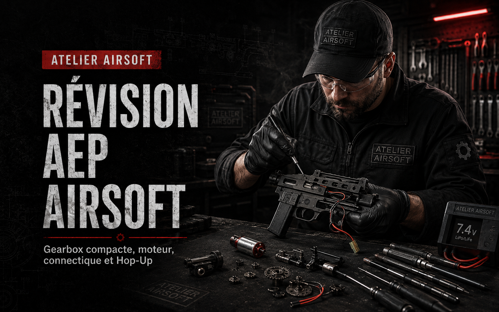 Révision AEP Airsoft – gearbox compacte, moteur, connectique et Hop-Up