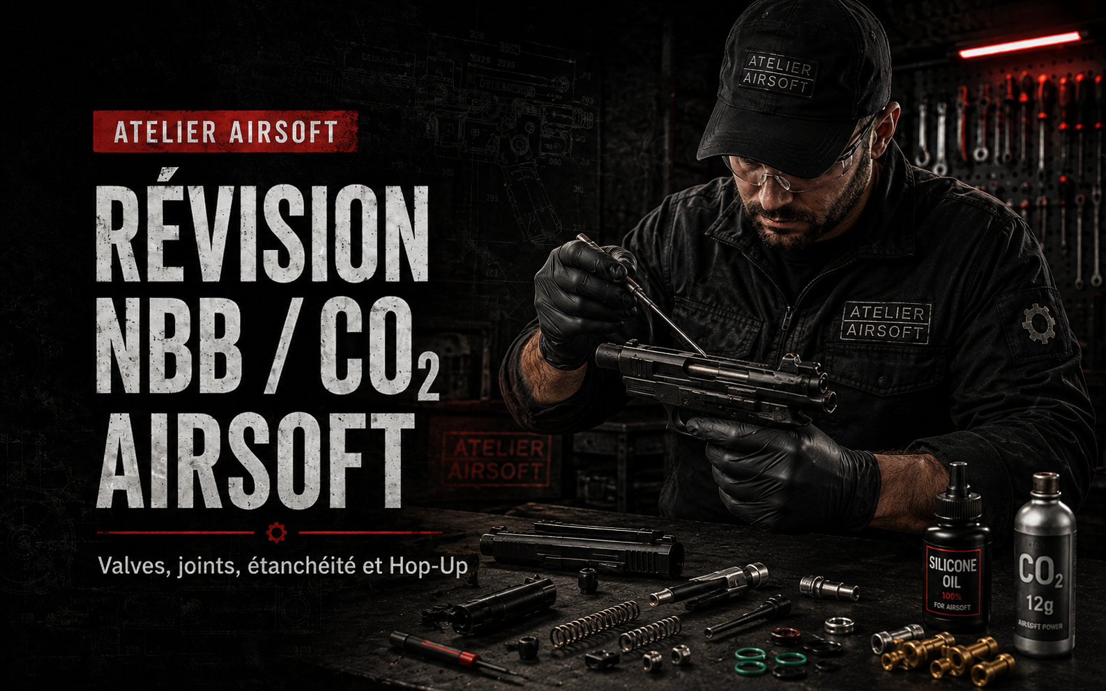 Révision NBB / CO₂ non-blowback Airsoft – valves, joints, étanchéité et Hop-Up