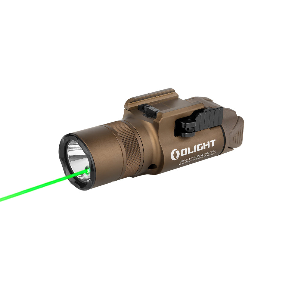 Lampe tactique rechargeable Olight Baldr Pro R avec laser vert – 1 350 lm