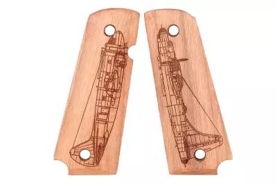 Plaquettes bois Bombardier B17 pour 1911 Swiss Arms