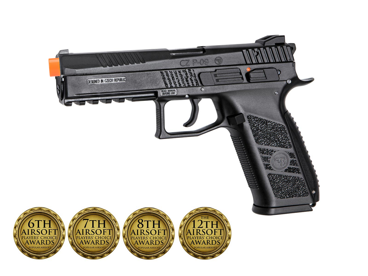 Pistolet GBB CZ P-09 6 mm – gaz / CO₂ – coffret — composant du pack AW