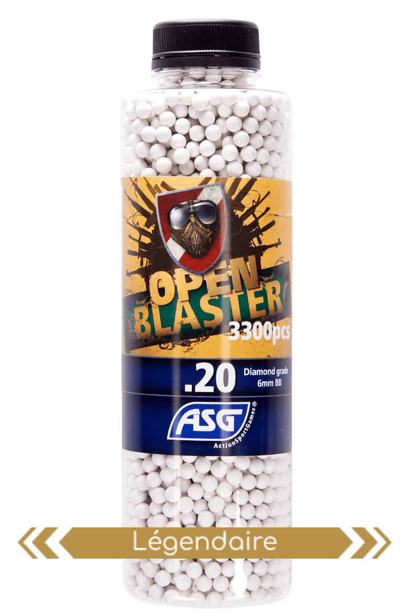 Billes Airsoft BIO 0,20 g Open Blaster – 3 300 billes ASG — composant du pack AW