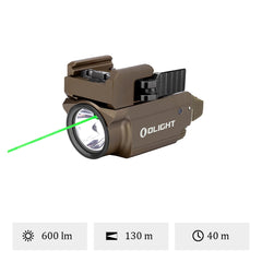 Lampe tactique Olight Baldr Mini avec laser vert – 600 lm
