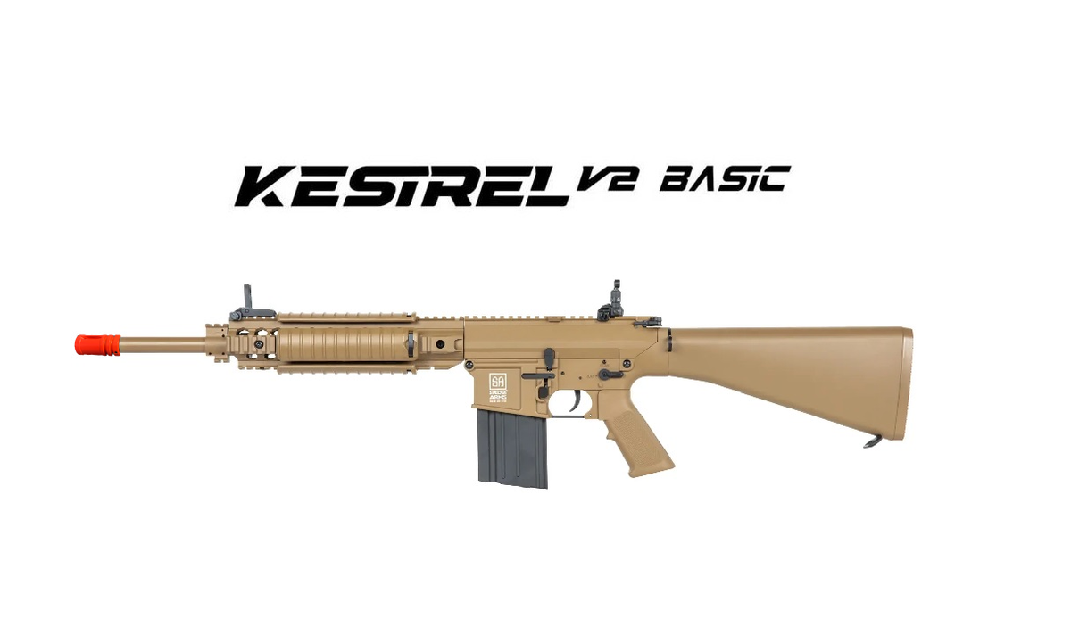 Réplique longue airsoft Specna Arms SA-E37 Kestrel ETU 6 mm — Noir / Tan — Réf. SA00291