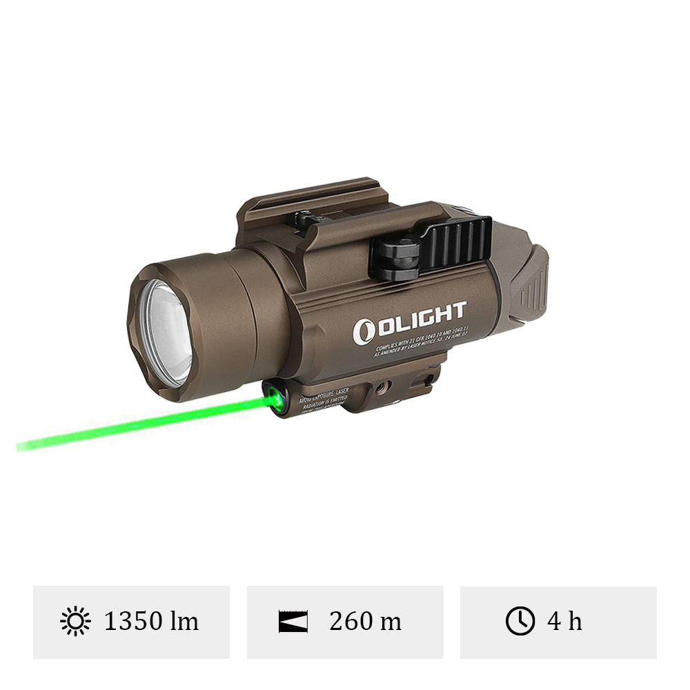 Lampe tactique Olight Baldr Pro avec laser vert – 1 350 lm