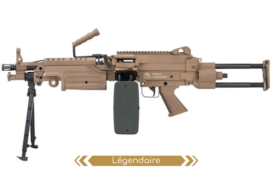 Réplique mitrailleuse M249 Para Polymère DE :  FN Herstal-A&K / AEG