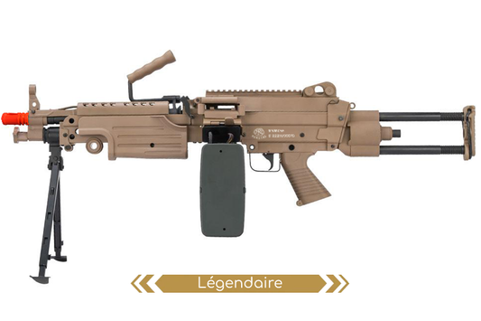 Réplique mitrailleuse M249 Para Polymère Noir et Tan :  FN Herstal-A&K / AEG
