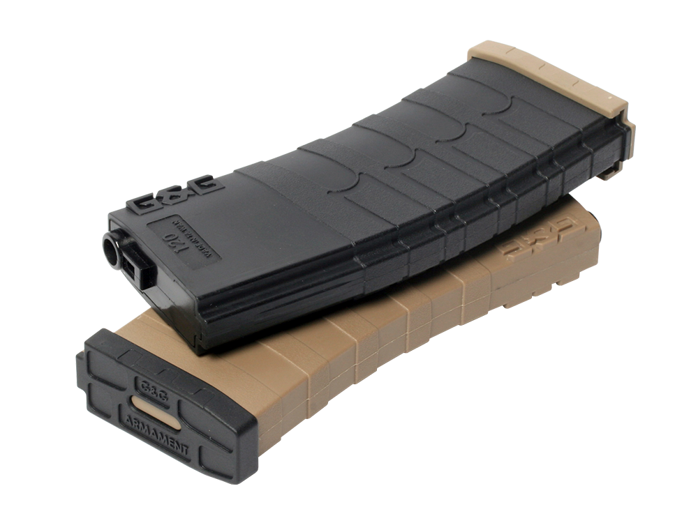 Chargeur G&G GR16 120 billes noir/tan — Réf. S10290