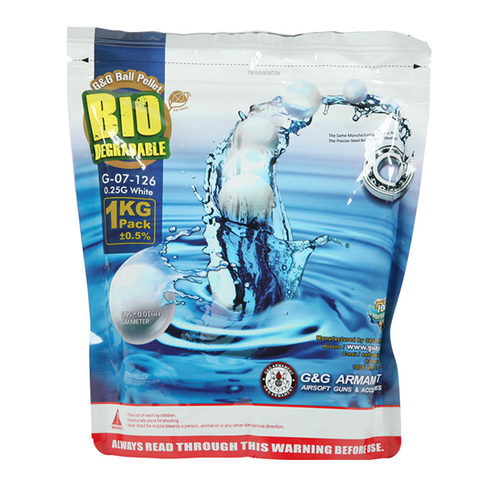 Billes BIO G&G 0,25 g blanches 1 kg — Réf. S10721