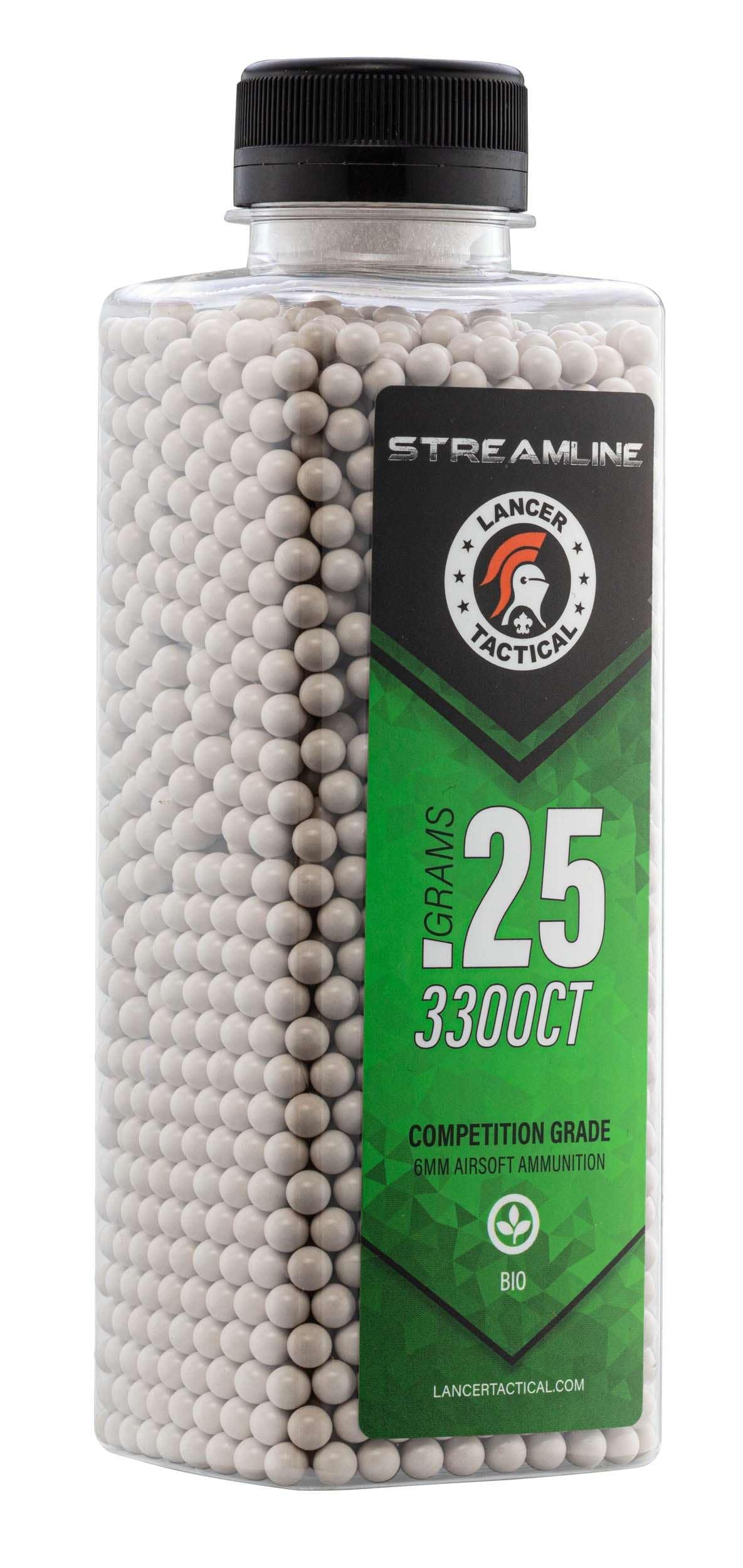 Billes STREAMLINE Bio Lancer Tactical 0,25 g BB3355 – bouteille 3300 billes