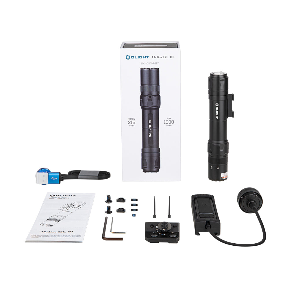 Lampe tactique Olight Odin GL avec laser vert – 1 500 lm