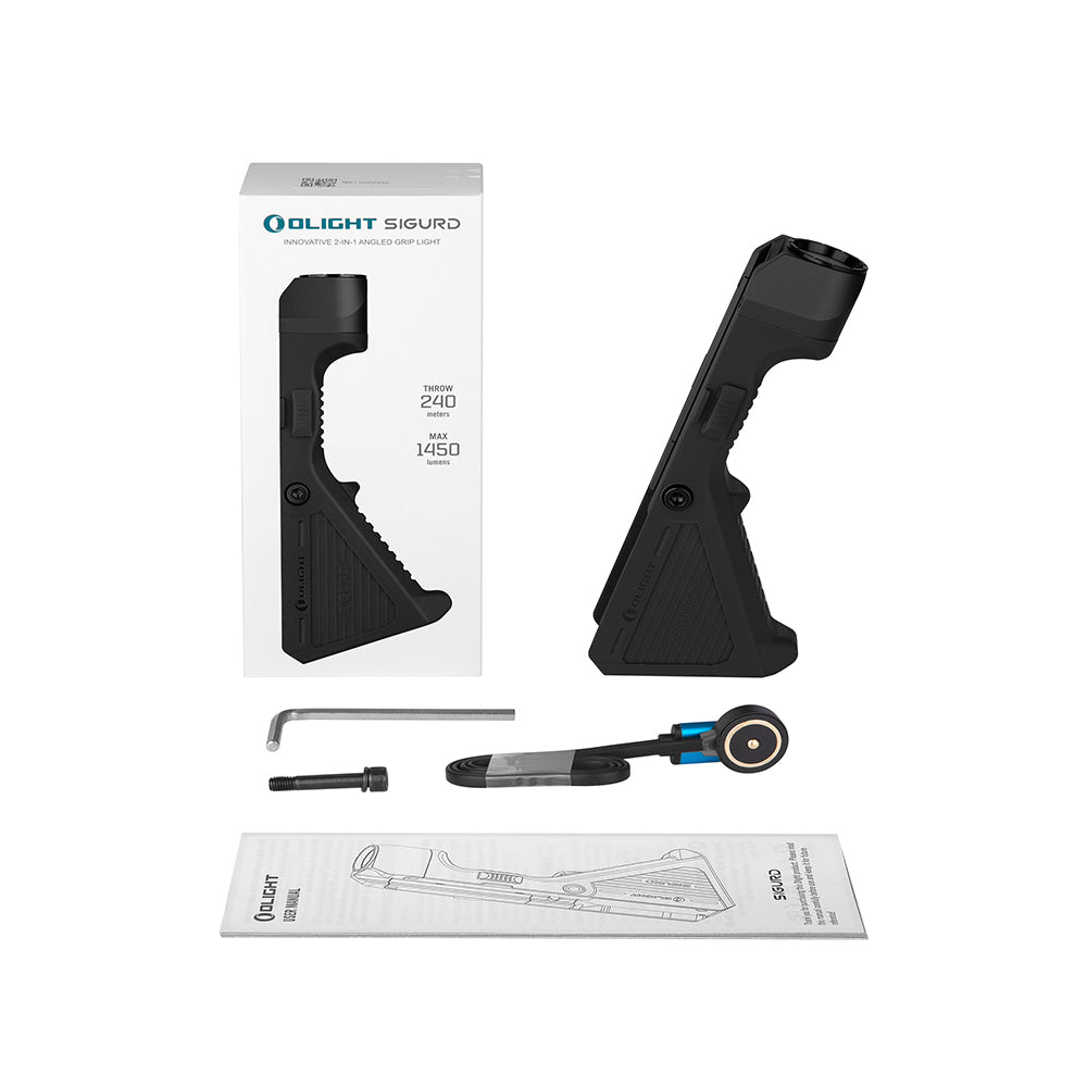 Poignée angulaire lumineuse Olight Sigurd pour rail Picatinny – 1 450 lm