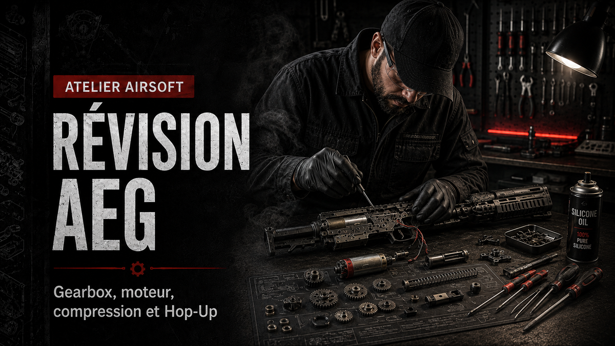 Révision et entretien AEG Airsoft – gearbox, moteur, compression et Hop-Up