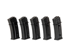 Pack de 5 chargeurs Specna Arms G36 Mid-Cap 120 billes Noir — SA44436