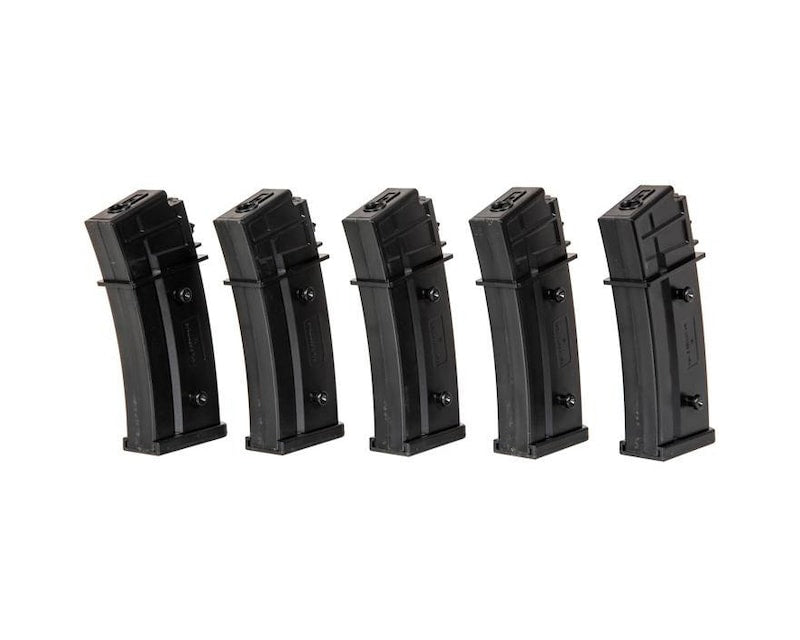 Pack de 5 chargeurs Specna Arms G36 Mid-Cap 120 billes Noir — SA44436
