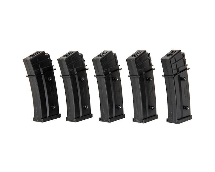 Pack de 5 chargeurs Specna Arms G36 Mid-Cap 120 billes Noir — SA44436