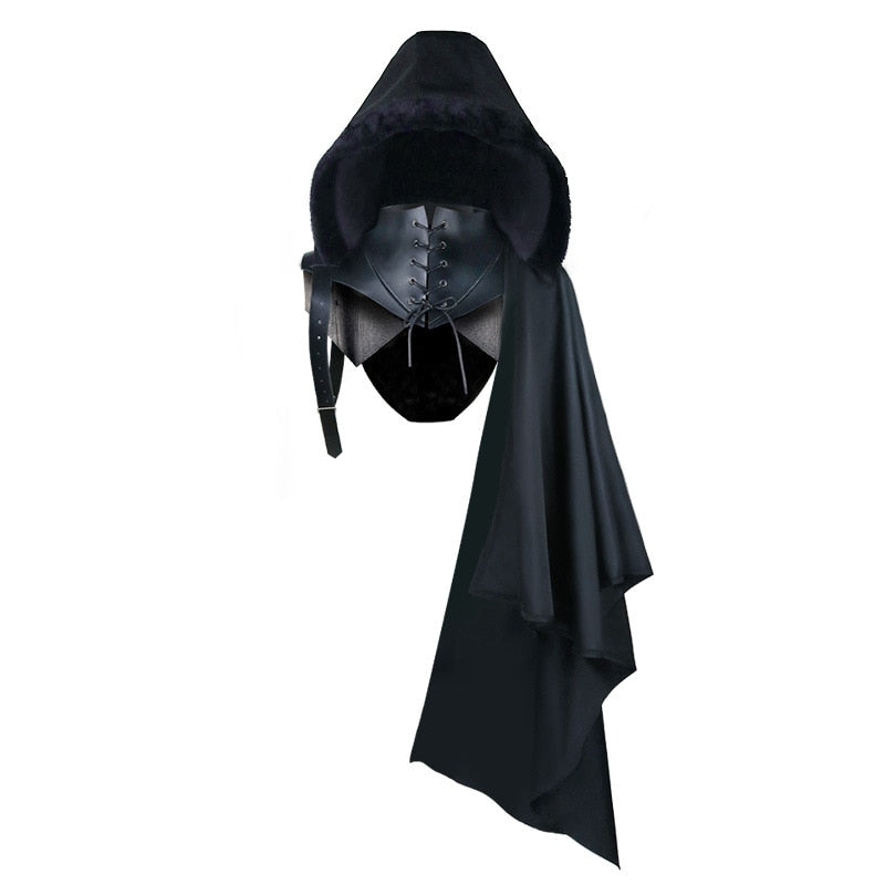 Cape noire à capuche en polyester, à lacets, Assassin's Creed S