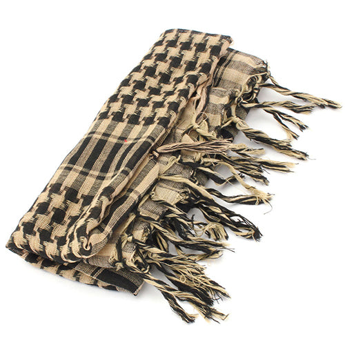 Shemagh léger à carreaux avec franges