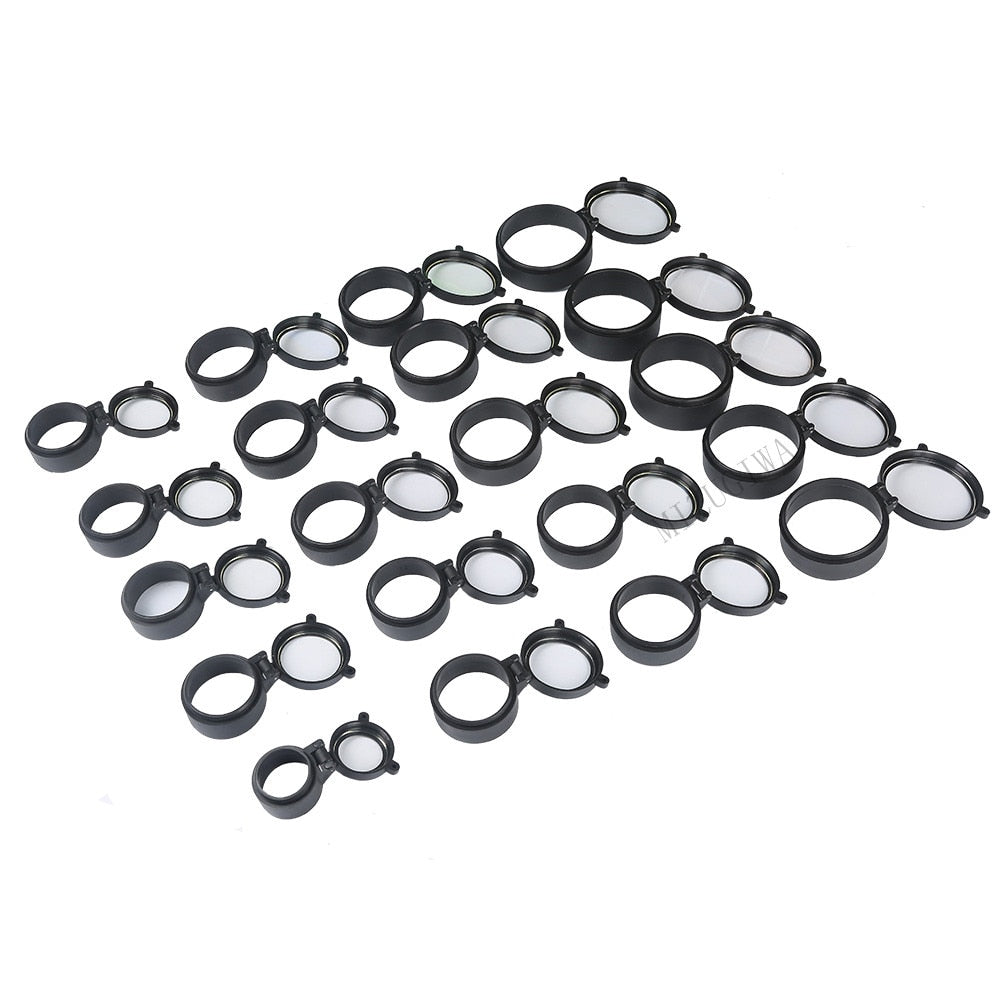 Couvre-objectif rabattable transparent pour lunette – 30 à 64 mm