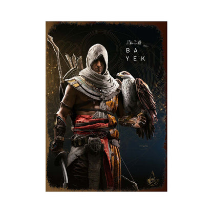 Plaque métallique Assassin's Creed Origine et Valhalla - Différents personnage des jeux