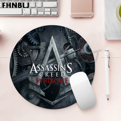 Tapis de souris Assassin's Creed, rond et épais de 20x20cm