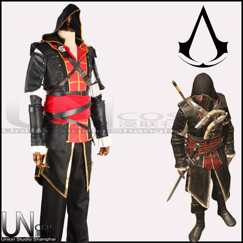 Costume cosplay d’Edward Kenway noir et rouge – Assassin’s Creed IV