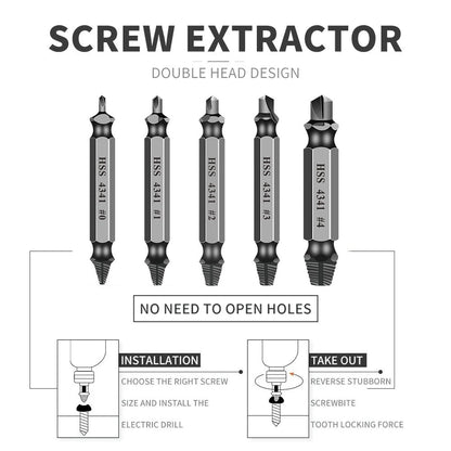 Extracteur de vis endommagé 6 pièces pour perceuse