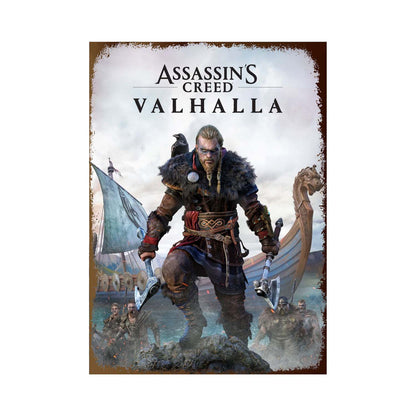 Plaque métallique Assassin's Creed Odyssey et Valhalla - Kassandra, Alexios, Eivor