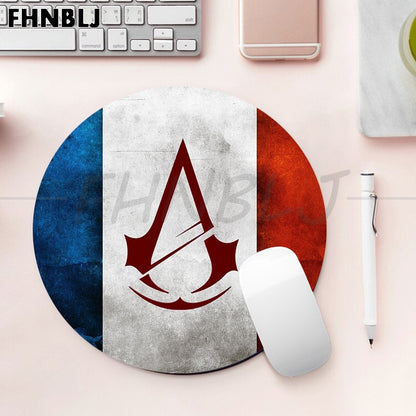 Tapis de souris Assassin's Creed, rond et épais de 20x20cm