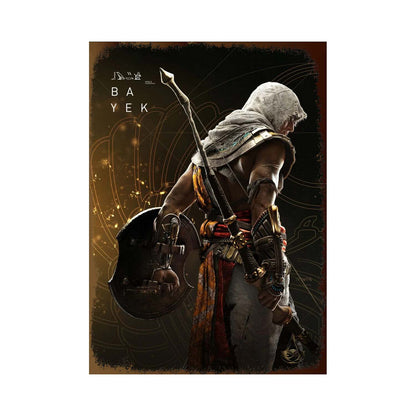 Plaque métallique Assassin's Creed Origine et Valhalla - Différents personnage des jeux