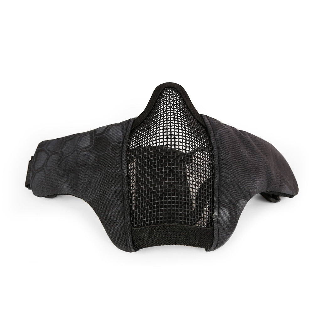 Demi-masque tactique en maille d’acier