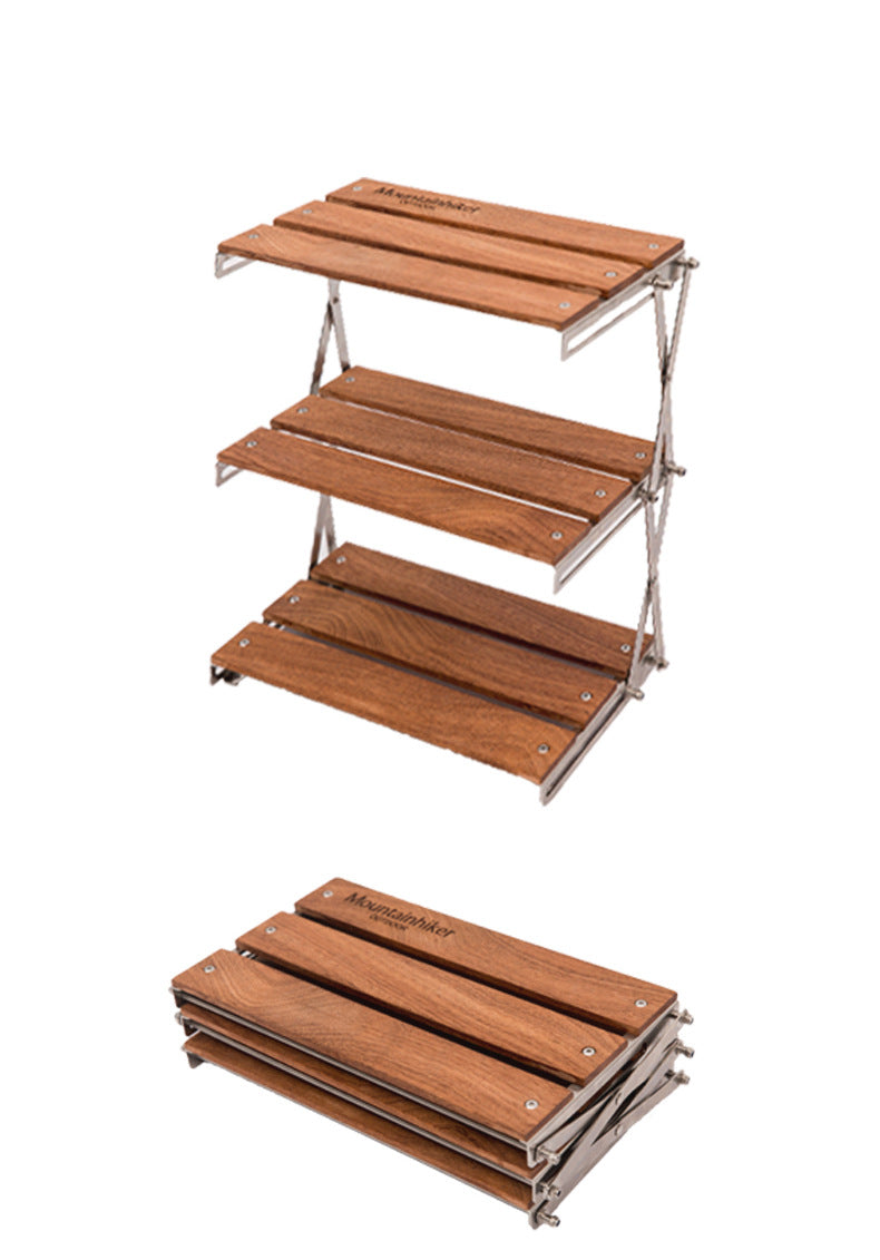 Support Portable en bois à trois niveaux, facile à transporter, pliable